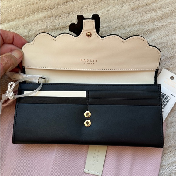 NWT RADLEY London Crest Broderie Large Flapover Matinee Purse Wallet Black - Picture 5 of 14
